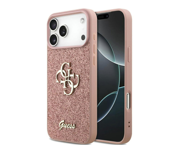 Guess Fixed Glitter Big 4G do iPhone 17 Pro Max różowy - 1365529 - zdjęcie